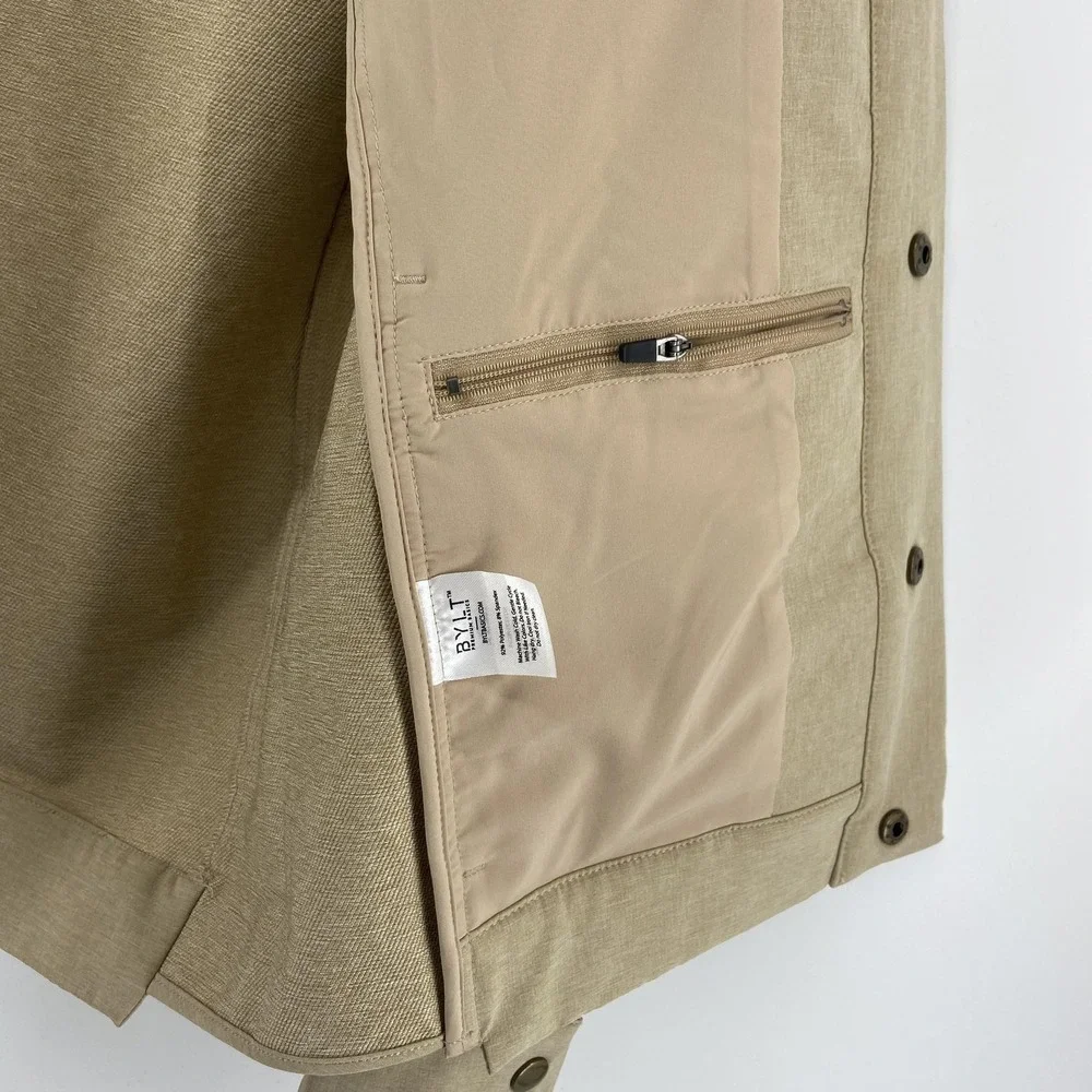 BYLT District Jacket Mens‎ Small Tan District Windbreaker Vent Outdoor Hike